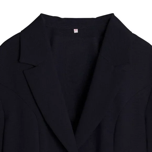 ENDE SA (Spain) Gabardine Viscose Blend Summer Blazer Midnight : L